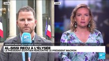 Le président égyptien Abdel Fattah al-Sissi reçu par Emmanuel Macron à l'Élysée