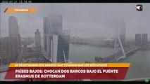 Países Bajos: chocan dos barcos bajo el puente Erasmus de Rotterdam