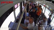 Belediye otobüsünde panik dolu anlar! Şoförün hareketi takdir topladı