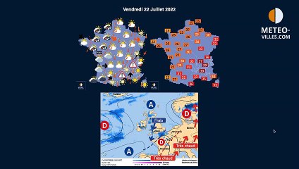 prévisions météo du vendredi 22 juillet 2022