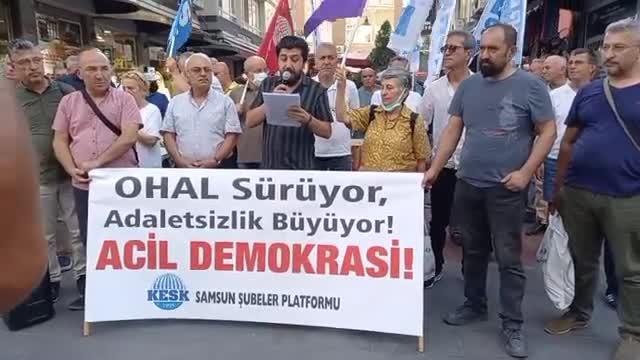 Kesk Samsun Şubeler Platformu: Temel Hak ve Özgürlüklerin Askıya Alınması Süreci Artarak Devam Etmektedir