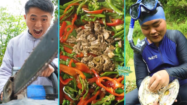 TikTok Spicy Foods Chinese Cooking Mukbang Lamb chops Grilled fish Funny Video