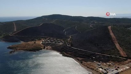 Seferihisar'da yanan alan böyle görüntülendi