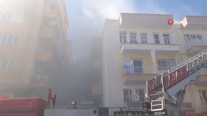 Didim'deki apartman yangını korkuttu