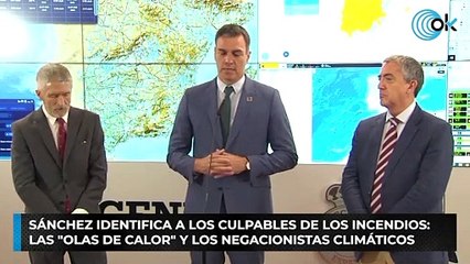 Sánchez identifica a los culpables de los incendios: las "olas de calor" y los negacionistas climáticos