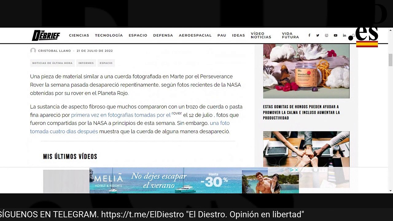 La cuerda que desaparece en Marte