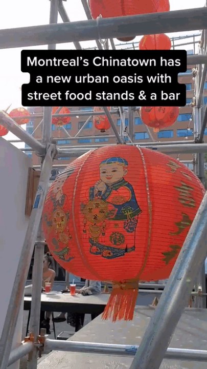 Montreal's Chinatown Has A New Urban Oasis With Street Food Stands & A Bar
