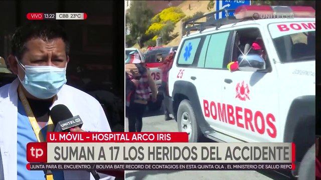 16 adultos y un niño están internados tras choque multiple