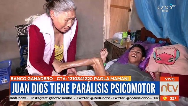 Abuela con cáncer pide ayuda para su nieto que sufre parálisis