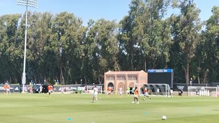 Entrenamiento del Real Madrid durante su gira en Estados Unidos