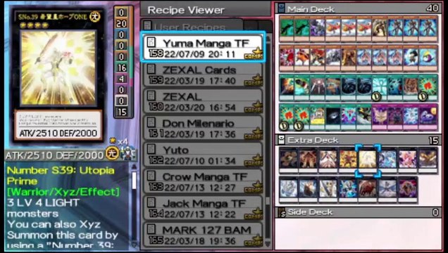 Yu-Gi-Oh! ARC-V Tag Force Special - Yuma Tsukumo (Manga y Videojuegos) Deck Profile #zexal