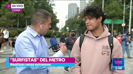 "Surfista del Metro" realiza retos extremos en otros lugares