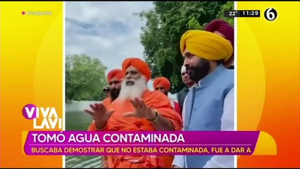 Ministro toma agua de rio "sagrado" para demostrar que está limpia... termina hospitalizado