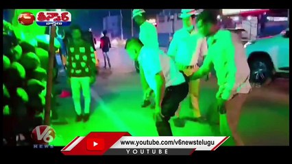 Drunken Man Hulchul In Drunk And Drive Test In Old City _ Hyderabad _ V6 Teenmaar