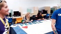 Students make mural with a mental health mesage