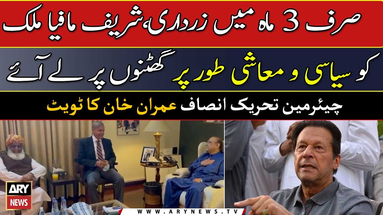 "Zardari, Sharif's mafia has brought the country to its knees" Imran Khan's Tweet