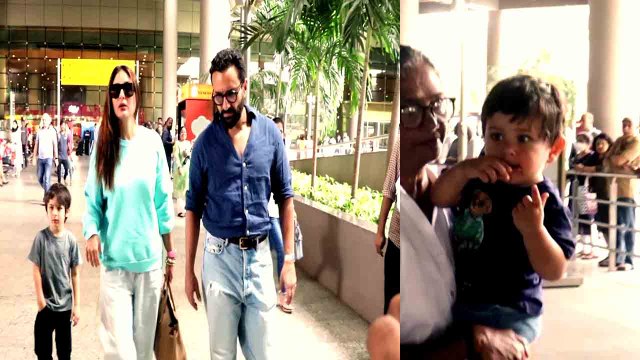 Kareena Kapoor Khan, Saif Ali Khan Spotted with Kids Taimur and Jeh at Airport after London Vacation