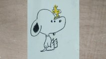 How to draw Snoopy and woodstock