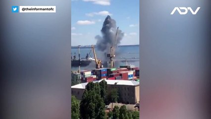 Ataque ruso al puerto de Odessa, Ucrania.
