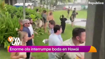 Boda en la playa fue interrumpida por fuerte oleaje en Hawaii