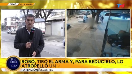 Video impactante un hombre persiguió al ladrón que le había robado a su mamá y lo atropelló