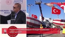 Kayseri'de Cumhurbaşkanı Erdoğan'ın dikkatini çeken pankart