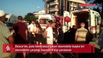 İki otomobil çarpıştı! Kaza anbean kaydedildi