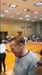 Arnold Schwarzenegger GETS DROP KICKED Attacked While Meeting Fans
