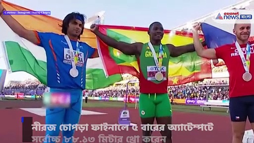 বিশ্ব অ্যাথলেটিকস চ্যাম্পিয়নশিপের ফাইনালে ঐতিহাসিক রূপো জয় নীরজ চোপড়ার