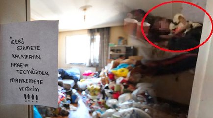 Küçük çocuğu 1 yıl boyunca çöp eve kilitlemiş