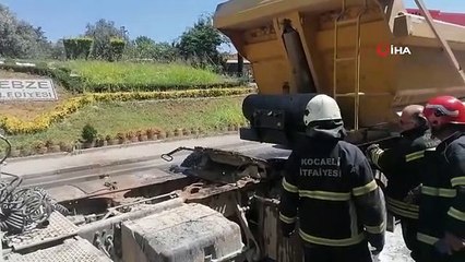 Balataları ısınan tır alev aldı