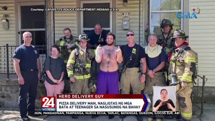 Pizza delivery man sa Amerika, nagligtas ng mga bata at teenager sa nasusunog na bahay | 24 Oras Weekend