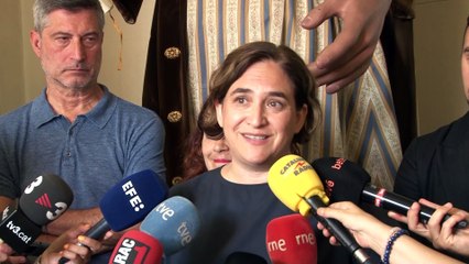 Colau i Aragonès a la capella ardent de Núria Feliu