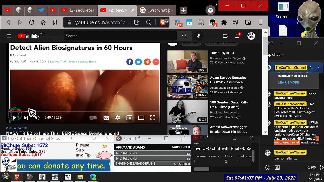Live UFO chat with Paul --055- Secureteam10 Disinfo Agent JWST UAP + Pauls Ghost Stuff July 2022[3]