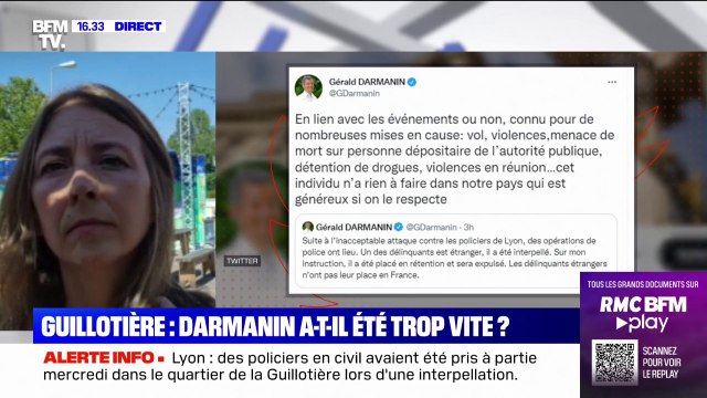 Policiers agressés à Lyon: pour Sandra Regol (EELV), Gérald Darmanin cherche à rivaliser avec Marine Le Pen et le RN