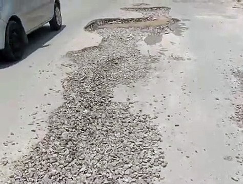 SriGanganagar श्रीगंगानगर में बरसात से बिगड़ी सड़कों की सेहत