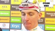 Tadej Pogacar Reacts To 2nd Place & Battling Jonas Vingegaard At Tour de France 2022