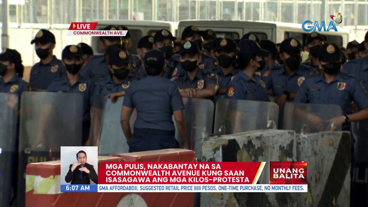 Mga pulis, nakabantay na sa Commonwealth Avenue kung saan isasagawa ang mga kilos-protesta | UB