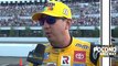 Kyle Busch reacts to his finish at Pocono Raceway
