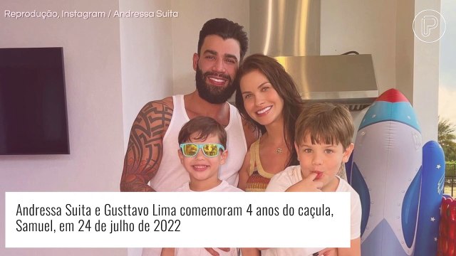 Andressa Suita e Gusttavo Lima celebram 4 anos do filho Samuel e revela pedido de comemoração. Veja!