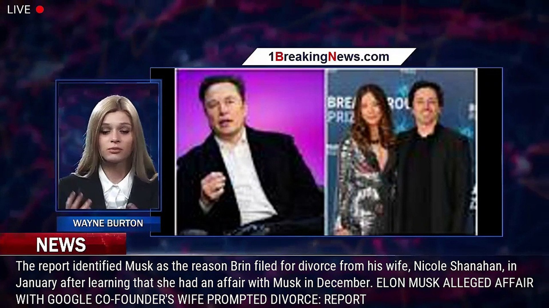 ⁣Elon Musk denies alleged affair with wife of Google co-founder Sergey Brin - 1breakingnews.com