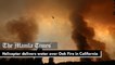 Helicopter delivers water over Oak Fire in California