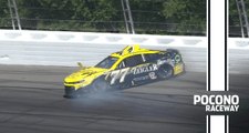 Josh Bilicki has issues, spins and makes contact with the wall at Pocono