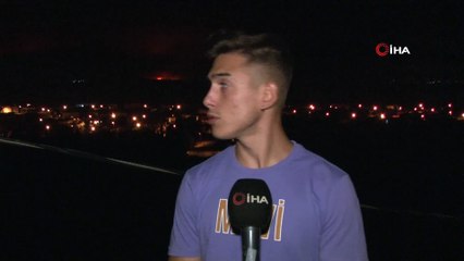 Yunanistan'daki yangın Edirne'nin sınır köylerine dayandı, alevler gökyüzünü kapladı