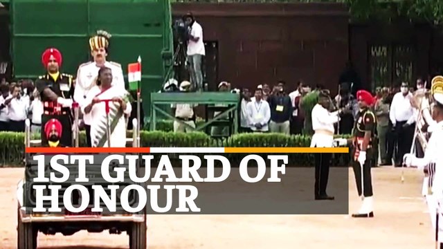 President Draupadi Murmu Inspects Her First Guard of Honour At Rashtrapati Bhavan In Delhi