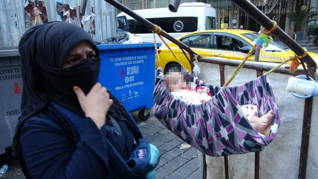 Dilenci kadından basın mensubuna tehdit