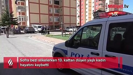 Kayseri’de 13. kattan düşen yaşlı kadın hayatını kaybetti