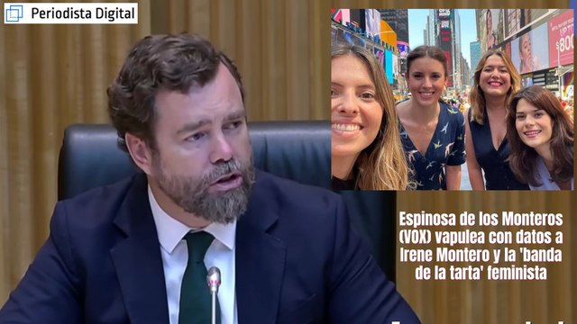 Espinosa de los Monteros (VOX) vapulea con datos a Irene Montero y la 'banda de la tarta' feminista