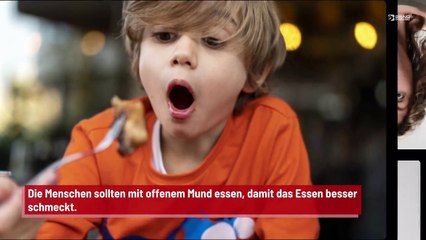 Download Video: Menschen sollten mit offenem Mund essen, um das Essen mehr zu genießen