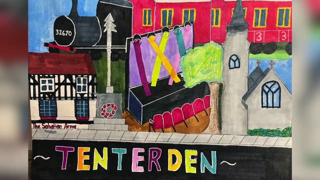 New mosaic showing Tenterden landmarks brings local school children and older residents together